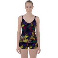 Abstract Painting Colorful Tie Front Two Piece Tankini