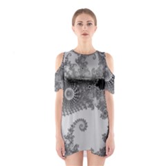 Apple Males Almond Bread Abstract Shoulder Cutout One Piece Dress by Ravend