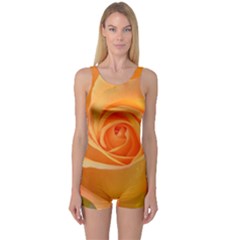 Flower Plant Rose Nature Garden Orange Macro One Piece Boyleg Swimsuit