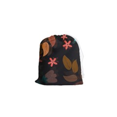 Flowers Leaves Background Floral Plants Foliage Drawstring Pouch (xs)