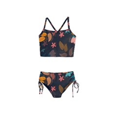 Flowers Leaves Background Floral Plants Foliage Girls  Tankini Swimsuit by Ravend