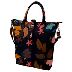 Flowers Leaves Background Floral Plants Foliage Buckle Top Tote Bag