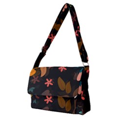 Flowers Leaves Background Floral Plants Foliage Full Print Messenger Bag (M)