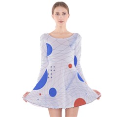 Computer Network Technology Digital Science Fiction Long Sleeve Velvet Skater Dress