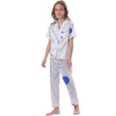 Computer Network Technology Digital Science Fiction Kids  Satin Short Sleeve Pajamas Set