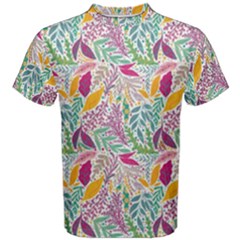 Leaves Colorful Leaves Seamless Design Leaf Men s Cotton Tee