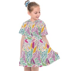 Leaves Colorful Leaves Seamless Design Leaf Kids  Sailor Dress by Ravend