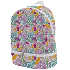 Leaves Colorful Leaves Seamless Design Leaf Zip Bottom Backpack