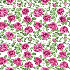 Elegant Pink Roses Fabric