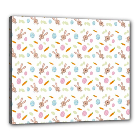 Easter Bunny Pattern Hare Easter Bunny Easter Egg Canvas 24  X 20  (stretched)