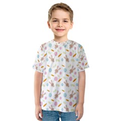 Easter Bunny Pattern Hare Easter Bunny Easter Egg Kids  Sport Mesh Tee