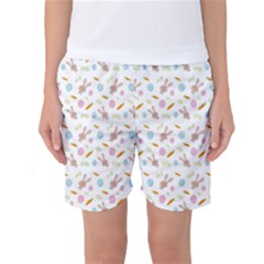 Easter Bunny Pattern Hare Easter Bunny Easter Egg Women s Basketball Shorts by Ravend