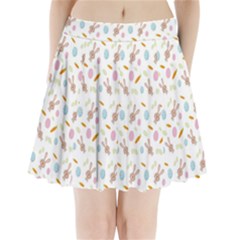 Easter Bunny Pattern Hare Easter Bunny Easter Egg Pleated Mini Skirt
