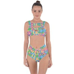 Flower Spring Background Blossom Bloom Nature Bandaged Up Bikini Set 