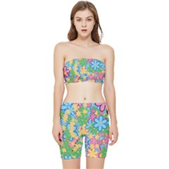 Flower Spring Background Blossom Bloom Nature Stretch Shorts And Tube Top Set by Ravend