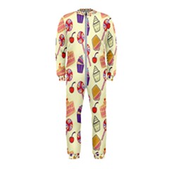 Happy Birthday Cupcake Pattern Lollipop Flat Design Onepiece Jumpsuit (kids)