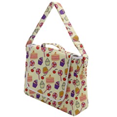 Happy Birthday Cupcake Pattern Lollipop Flat Design Box Up Messenger Bag by Ravend