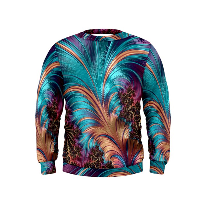 Feather Fractal Artistic Design Conceptual Kids  Sweatshirt