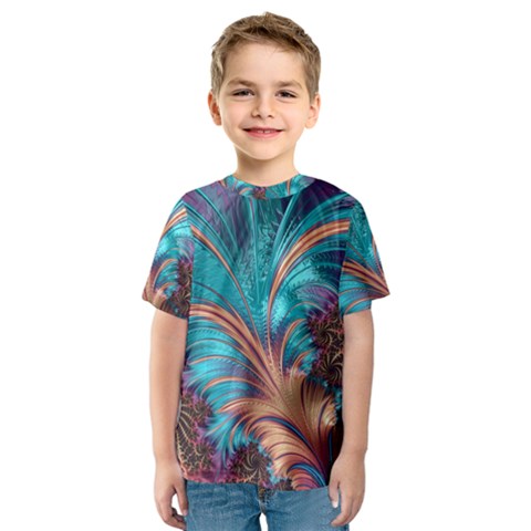 Feather Fractal Artistic Design Conceptual Kids  Sport Mesh Tee by Ravend