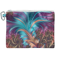 Feather Fractal Artistic Design Conceptual Canvas Cosmetic Bag (xxl) by Ravend