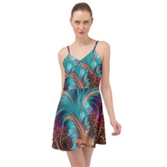 Feather Fractal Artistic Design Conceptual Summer Time Chiffon Dress