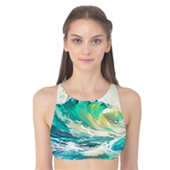 Ai Generated Waves Ocean Sea Tsunami Nautical Art Tank Bikini Top