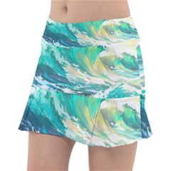 Ai Generated Waves Ocean Sea Tsunami Nautical Art Classic Tennis Skirt