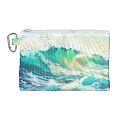 Ai Generated Waves Ocean Sea Tsunami Nautical Art Canvas Cosmetic Bag (large)