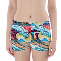 Ai Generated Waves Ocean Sea Tsunami Nautical Arts Boyleg Bikini Wrap Bottoms