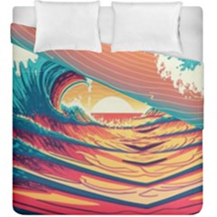 Ai Generated Waves Ocean Sea Tsunami Nautical Art Nature Duvet Cover Double Side (king Size)