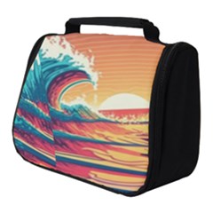 Ai Generated Waves Ocean Sea Tsunami Nautical Art Nature Full Print Travel Pouch (small) by Ravend