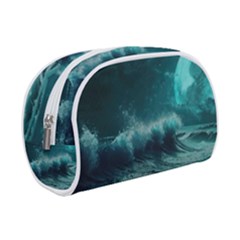 Ai Generated Waves Ocean Sea Tsunami Nautical Blue Sea Art Make Up Case (small)