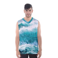 Ai Generated Waves Ocean Sea Tsunami Nautical Blue Sea Men s Basketball Tank Top