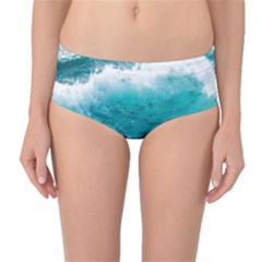 Ai Generated Waves Ocean Sea Tsunami Nautical Blue Sea Mid-waist Bikini Bottoms