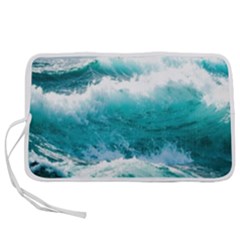 Ai Generated Waves Ocean Sea Tsunami Nautical Blue Sea Pen Storage Case (m)