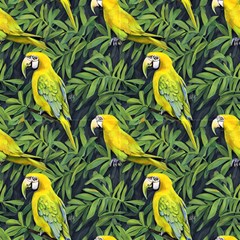 Yellow Macaw Birds by GardenOfOphir