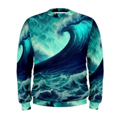 Ai Generated Waves Ocean Sea Tsunami Nautical Fantasy Men s Sweatshirt