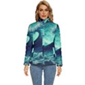 Ai Generated Waves Ocean Sea Tsunami Nautical Fantasy Women s Puffer Bubble Jacket Coat View1