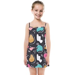 Art Pattern Design Background Print Kids  Summer Sun Dress