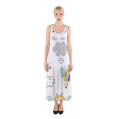 Art Pattern Design Wallpaper Background Print Sleeveless Maxi Dress