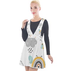 Art Pattern Design Wallpaper Background Print Plunge Pinafore Velour Dress