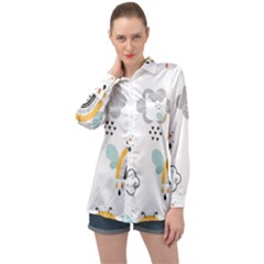 Art Pattern Design Wallpaper Background Print Long Sleeve Satin Shirt