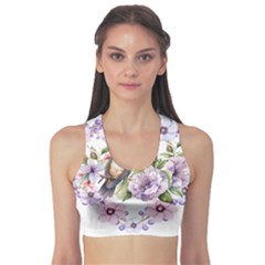 Hummingbird In Floral Heart Sports Bra by augustinet