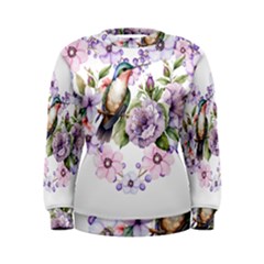 Hummingbird In Floral Heart Women s Sweatshirt by augustinet