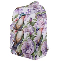 Hummingbird In Floral Heart Classic Backpack by augustinet