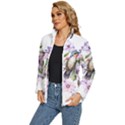 Hummingbird in floral heart Women s Puffer Bubble Jacket Coat View2