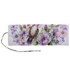 Hummingbird In Floral Heart Roll Up Canvas Pencil Holder (m) by augustinet