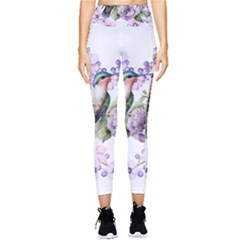 Hummingbird In Floral Heart Pocket Leggings  by augustinet