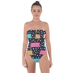 Art Pattern Design Wallpaper Background Print Patterns Tie Back One Piece Swimsuit