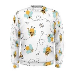 Bee Art Pattern Design Wallpaper Background Print Men s Sweatshirt